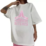 Womens Summer Graphic Print T Shirt Loose Fit Round Neck Short Sleeve 100 Cotton Casual Wear Who