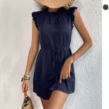 Summer Womens Short Sleeve Solid Color Dress Lightweight Casual Stylish Perfect for Parties or E