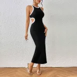 Summer Bodycon Dress Hollow Back Sleeveless Slim Fit High Slit Casual or Party Wear Wholesale Av