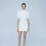 Lace Panel Sheer Bodycon Dress Elegant Solid Color Trendy Style Perfect for Parties Wholesale Av
