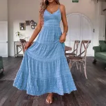 Elegant Womens Summer Maxi Dress Solid Color Sleeveless Flowy Design Perfect for Casual or Forma