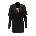 Fashionable Womens Bodycon Mini Dress Long Sleeve Sexy V Neck Slim Fit Winter Collection Wholesa