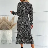 Long Sleeve Floral Dress Womens Fashion Autumn Style Elegant Design Wholesale Available custom p