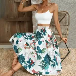 Floral Print Maxi Skirt Slim Fit Casual Style Vacation Wear Ready to Ship Wholesale Available