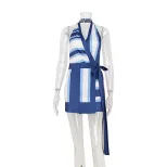 Halter Neck Color Block Dress Backless Waist Defining Summer Fashion Vacation Style Wholesale Av