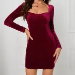 Velvet Bodycon Mini Dress Slimming Fit Waist Cinching Elegant Gold Lurex Perfect for Parties and