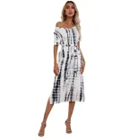 Summer Tie Dye Printed Short Sleeve Bodycon Dress Stylish Comfortable Trendy Perfect for Casual