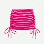 High Waisted Velvet Mini Skirt Sexy Tie Up Design Ruched Detailing Slim Fit Perfect for Parties