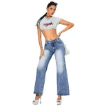 High Waisted Casual Straight Leg Wide Leg Jeans Womens Fashion Trendy Style Comfortable Fit Whol