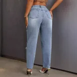 Womens Slim Fit Ripped Jeans Versatile Stylish Comfortable Casual Wear for Everyday Use Ready to