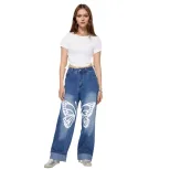 High Waisted Straight Leg Jeans Vintage Style Casual Fit Comfortable Fabric Perfect for Everyday