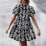 V Neck Floral Print High Waisted Dress Elegant Design Comfortable Fabric Perfect for Summer Even