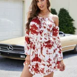 Tie Dye Print A Line Dress Adjustable Straps Elastic Waist Casual Style Perfect for Spring Summe