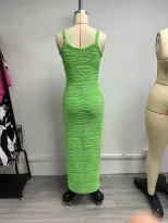Summer Casual Womens Dress Slim Fit U Neck Solid Color Spaghetti Straps Perfect for Parties or E