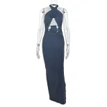 Hollow Out Backless Bodycon Dress Sleeveless Halter Neck Solid Color Elegant Design Perfect for