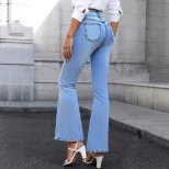 High Waisted Slim Fit Flared Jeans Womens Casual Denim Trousers Stylish and Comfortable Ready to