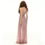 Summer A Line Plaid Maxi Dress Sexy Backless Design Slim Fit Comfortable Fabric Perfect for Part
