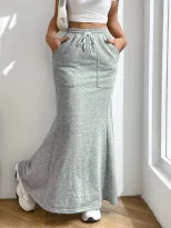 Casual A Line Midi Skirt Simple Design Versatile Style Spring Summer Wear Wholesale Available