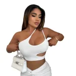 Womens Sexy Asymmetrical One Shoulder Crop Top Spring Summer Collection Trendy Design Comfortabl