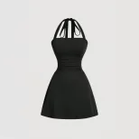 Elegant Sexy Halter Dress Slim Fit High Waist Short Skirt Spring Summer Fashion Wholesale Availa