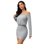Off Shoulder Bodycon Dress Sexy Fit Short Length Spring Summer Style Wholesale Available custom