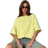 Womens Loose Fit Cotton T Shirt Distressed Short Sleeve Color Block Design Spring Summer Casual
