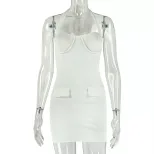 Slim Fit Backless Bodycon Dress Solid Color Sexy Elegant Perfect for Parties and Night Out Whole