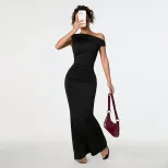Summer Off Shoulder Black Evening Dress Elegant Sexy Celebrity Style Perfect for Parties and For