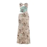 Summer Womens Dress Fashionable Floral Print Unique Patchwork Sexy Hollow Out Bodycon Fit Perfec