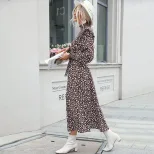 Spring Floral Maxi Dress for Women High Neck Long Sleeve Fashionable Design Perfect for Casual o