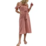 Off Shoulder Dress Casual Minimalist Summer Style Perfect for Parties or Everyday Wear Wholesale