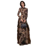 Fashionable Sheer Long Sleeve High Neck Top Sexy High Slit Design Spring Collection for Women Wh