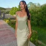 Off Shoulder Sheer Mesh Bodycon Maxi Dress Sexy Form Fitting Elegant Evening Wear Party Dress OE