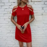 Loose Fit Casual Sexy Off Shoulder Knit Mini Dress Spring Summer Collection Perfect for Parties