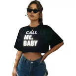 Korean Style Letter Embroidered Graphic T Shirt Summer Collection Casual Fit Soft Fabric Wholesa