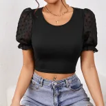 Womens Summer Top Solid Color Casual Style Lightweight Fabric Perfect for Everyday Wear Wholesal