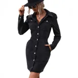 Womens Fashionable Slim Fit Long Sleeve Denim Jacket Stylish Lapel Design Trendy Look Perfect fo