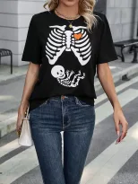 Cartoon Giraffe Print Womens T Shirt Short Sleeve Casual Fit Comfortable Cotton Perfect for Ever