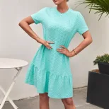 Casual Slim Fit Solid Color Dress Elegant Style Comfortable Fabric Perfect for Everyday Wear Who