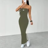 Strapless Bodycon Dress Backless Design Slim Fit Elegant Style Perfect for Parties and Events Re