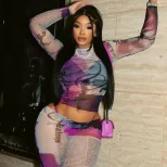 Sheer Mesh Two Piece Set Round Neck Long Sleeve Floral Print Bodycon Skirt Fashionable for Parti