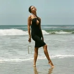 Summer Hollow Out Halter Dress Sexy Backless High Slit Slim Fit Beachwear for Women Wholesale Av