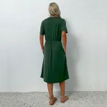 Summer Womens Dress V Neck Waist Defined Solid Color Side Slit Casual or Party Wear Wholesale Av