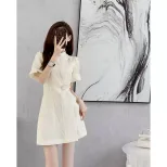 Chic French Style Womens Dress Elegant Design Spring Summer Collection Available in White Wholesale Sizes S to XL