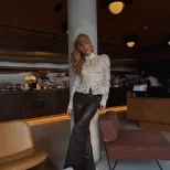 Lace Qipao Top Slim Fit Button Neck Long Sleeve Elegant Style Perfect for Formal Occasions Whole