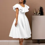 Elegant Ruffle Hem Maxi Dress Fashionable Sophisticated Perfect for Parties Available for Wholes
