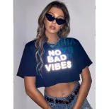 Casual Printed Short Sleeve T Shirt Trendy Boyfriend Style Versatile Design Comfortable Fabric P