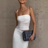 Womens Sleeveless Bodycon Dress Stylish Solid Color Sexy Backless Design Perfect for Winter Part