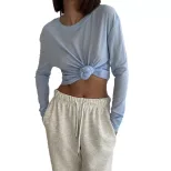 Womens Long Sleeve Snowflake Pattern T Shirt Lightweight Loose Fit Round Neck Summer Style Whole