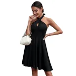 A Line Sleeveless Dress Waist Defining Backless Elegant Design Spring Summer Fashion Wholesale A